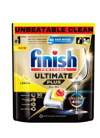 Buy Ultimate Plus Dishwasher Detergent Descaler All in One Lemon Sparkle, 90 Tablets/Pods in UAE