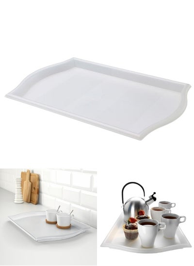 Buy Tray Plastic Strong Tea Coffee Scratch resistant Size 52*35Cm -Clear in Egypt