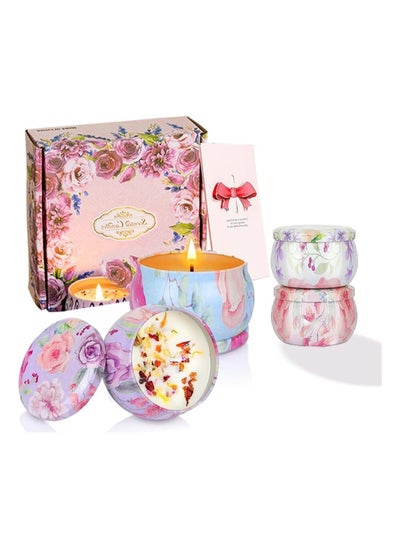 Buy Scented candles, 4 packs of Women's scented candles set, natural soy candles. in UAE