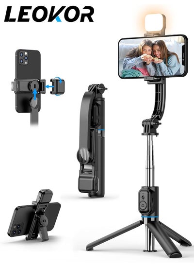 Buy 42" Selfie Stick Tripod with Fill Light, Extendable All-in-1 Phone Tripod Stand with Remote & Phone Holder, Cell Phone Tripod Stand for Taking Selfie Photo /Videos /Vlog During Travel in Saudi Arabia