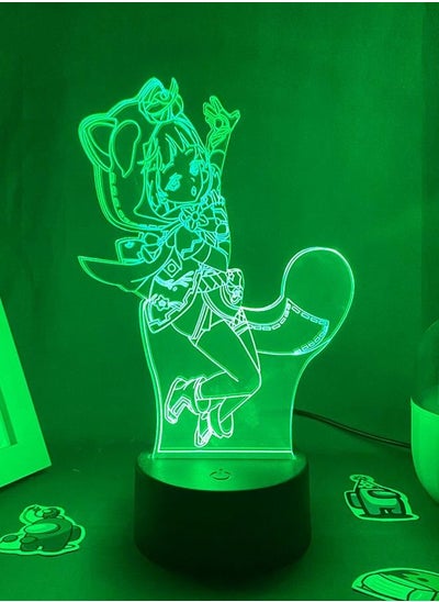 اشتري 3D Night Light 3D Light Game Lamp Illusion Light Nightlight Genshin Impact Figure LED Game Decoration Lights for Decor Atmosphere Bedside Genshin Touch Sensor Lighting Sayu في الامارات