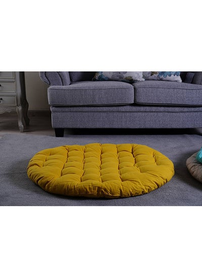 اشتري Roxy Round Floor Cushion Ochre D100Cm في الامارات