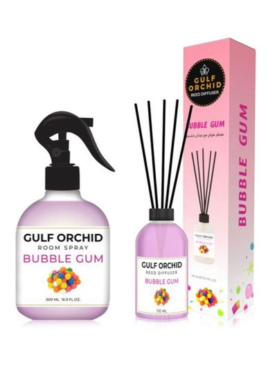 Buy Air freshener + reed diffuser for home and Office With BUBBLE GUM Scent 500 ml + 110 ml in Saudi Arabia