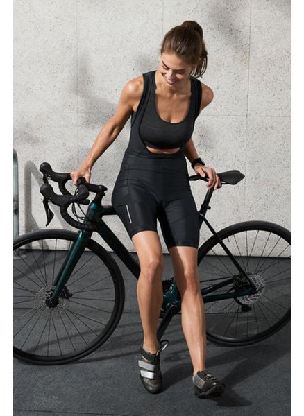 اشتري Women Sportswear Fit Bicycle Bib Tights, Black في الامارات