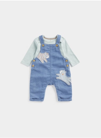 Buy Tiger Denim Dungarees and Bodysuit Set in UAE