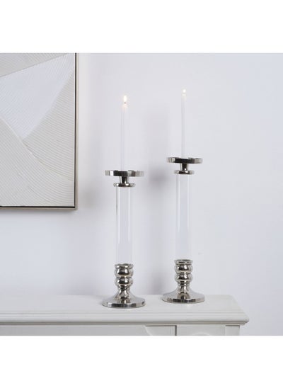 اشتري Margo Candle Holder 13.3x43cm - Silver في الامارات