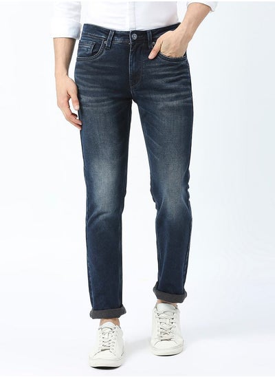 Buy Mid Rise Faded Jeans with Pocket Detail in Saudi Arabia