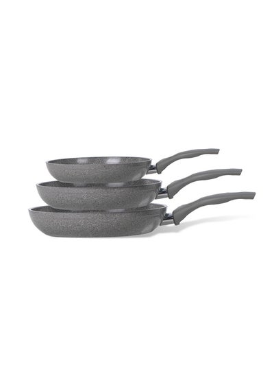 Buy 3 pieces Top Chef granite frying pan set (20-22-26) Grey in Egypt