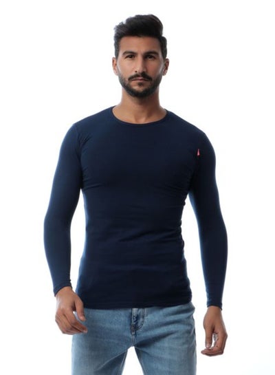 Buy Undershirt long sleeve stretch navy blue in Egypt