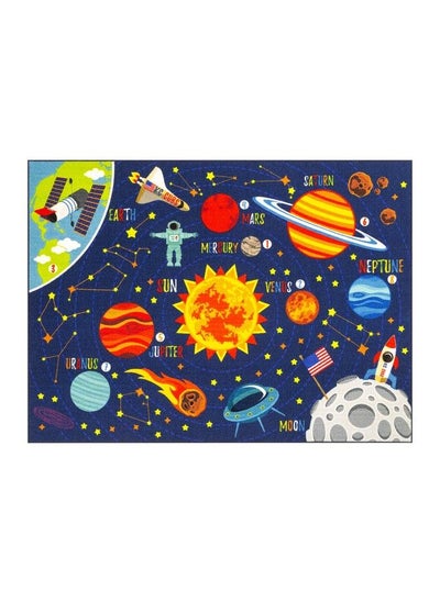 Buy Playtime Collection Space Safari Road Map Educational Learning & Game Area Rug Carpet For Kids And Children Bedrooms And Playroom (3' 3" X 4' 7") in UAE