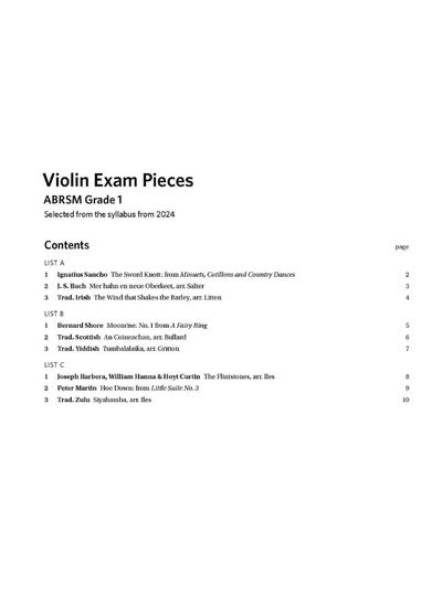 اشتري Violin Exam Pieces from 2024, ABRSM Grade 1, Violin Part في الامارات