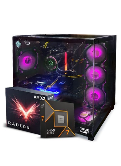 Buy True Nort Gaming PC, AMD Ryzen 7-7700X, AMD Radeon™ RX 6900 XT 16GB GDDR6, 32GB RAM, 1TB SSD, Liquid Cooler  360 MM, PSU 850W, Window 11 Pro, Black Case in UAE