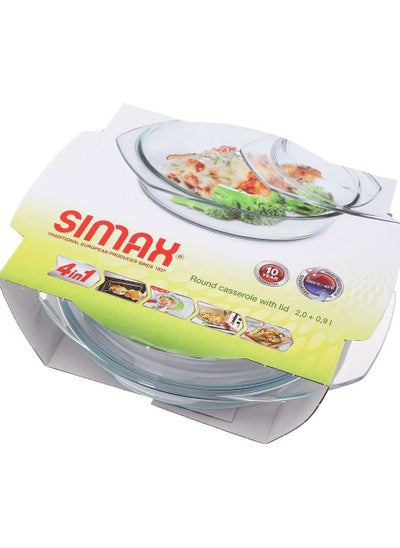 اشتري Simax - Round Casserole With Lid 2+ 0.9Ltr-6026/6036-N في الامارات