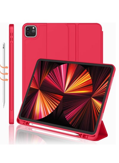 Buy New iPad Pro 11 Inch Case 2022 4th Gen 2021 3rd Gen with Pencil Holder Support iPad 2nd Pencil Charging Pair Trifold Stand Smart Case with Soft TPU Back Auto Wake Sleep in UAE