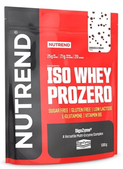 Buy Iso Whey Prozero  Sugar Free 500 g Cookies & Cream in UAE