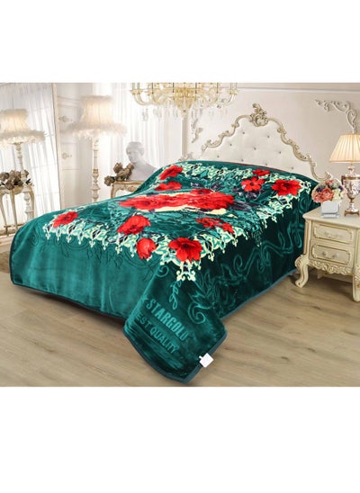 Buy 2Ply Double Embossed Printed Super Soft Blanket Premium Quality 11lbs in UAE