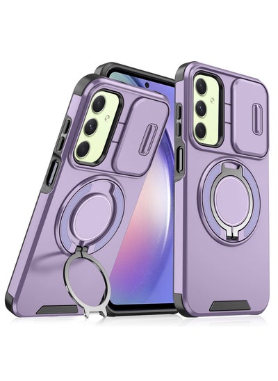 Buy GOLDEN MASK For Samsung Galaxy A54 Sliding Camshield Ring Holder Phone Case (Purple) in Egypt