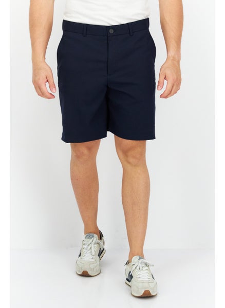 Buy Men Solid Basic Short, Navy in Saudi Arabia