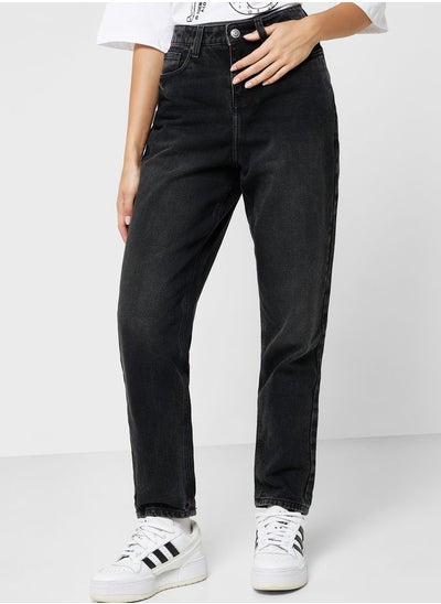 Buy High Waist Tapered Jeans in UAE