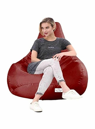 Buy Comfy Classic Maroon Pvc Large Adult Bean Bag With Bouncy Beans Filling in UAE