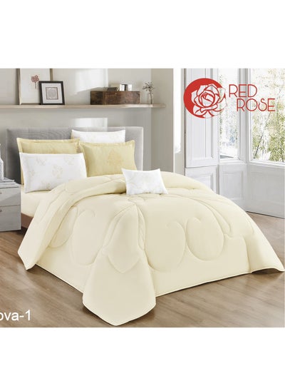 Buy Double-sided comforter set, consisting of 7 pieces, made of microfiber - size 240 x 260 cm in Saudi Arabia