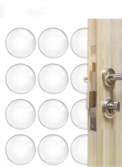 Buy 12PCS Self Adhesive Door Handle Wall Protector,2 Inch Round Clear Door Stops,Shock Absorbent Gel Wall Cushion For Door Knob,Quiet,Wall Shield Silencer in UAE