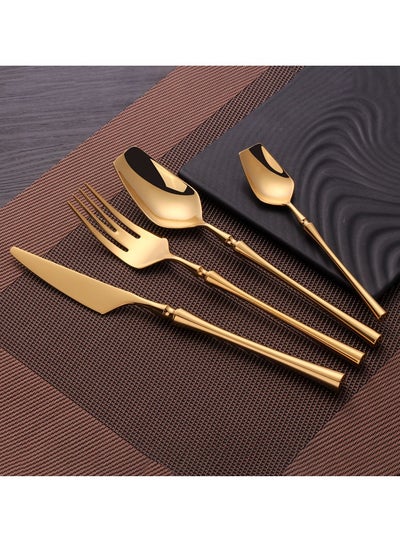 Buy Shiny Modern Full Gold Cutlery Set in UAE