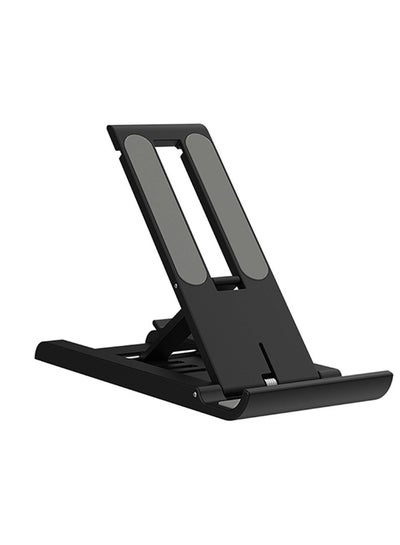 Buy Universal Mobile Holder Phone Holder, Foldable Adjustable Multi-Angle Cell Portable Mini Desk Stand for All Phones and Tablets Black in Saudi Arabia