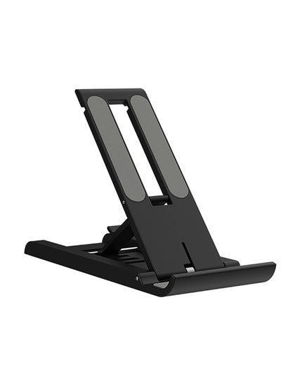 اشتري Universal Mobile Holder Phone Holder, Foldable Adjustable Multi-Angle Cell Portable Mini Desk Stand for All Phones and Tablets Black في الامارات