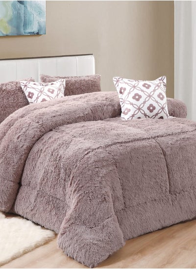 Buy Winter nephrine fur mattress set, 6 pieces, size 240X220 in Saudi Arabia