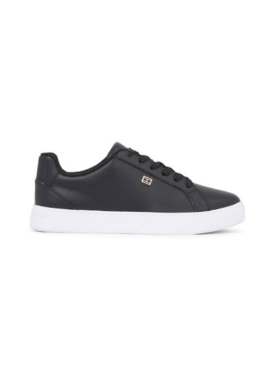 Buy Women's Essential Leather Cupsole Court Trainers -  Leather upper, Black in UAE