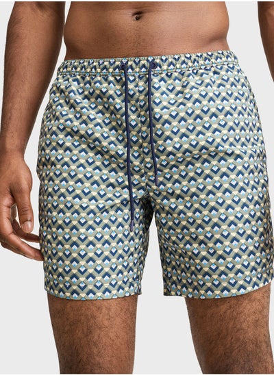 Buy Chevron Pattern Swim Shorts in Saudi Arabia