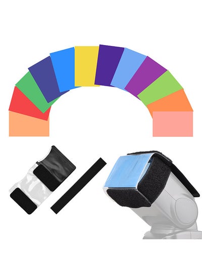 Buy 12pcs Universal Camera Flash Gels Lighting Filters Color Correction Filter Kit for Speedlight Easy Installation in Saudi Arabia