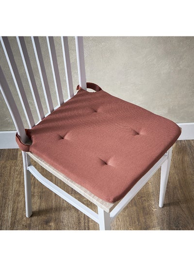 Buy Home Box Atlanta Cotton Solid Chair Pad Pink 40 x 40 cm in UAE