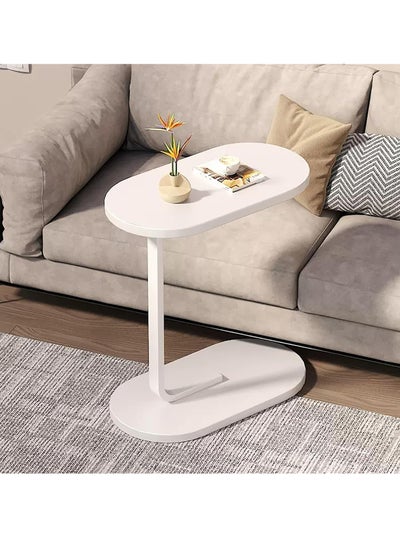 Buy C Shaped Side Table Sofa Side Table Couch Side TablesThat Slide Under,End Table,Laptop Coffee and Snack Side Tables Wooden Table,Small Table For Balcony Living Room Bedroom (White) in UAE