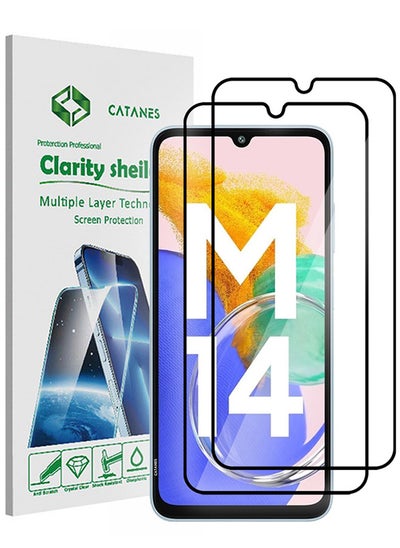 Buy 2 Pack Samsung Galaxy M14 5G Screen Protector Full Coverage Screen Protector Clear Anti-Bubble Shield Tempered Glass Screen Protector in UAE