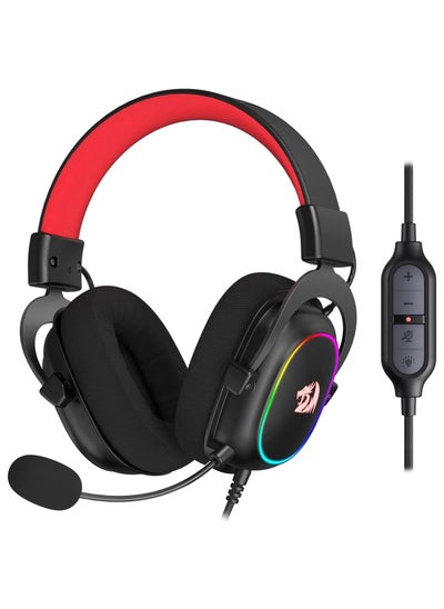 اشتري Redragon H510 Zeus Wired Gaming Headset - 7.1 Surround Sound - Memory Foam Earpads - 53 mm Drivers - Detachable Microphone - Multiplatform Headset (RGB) Headphones Headset في مصر