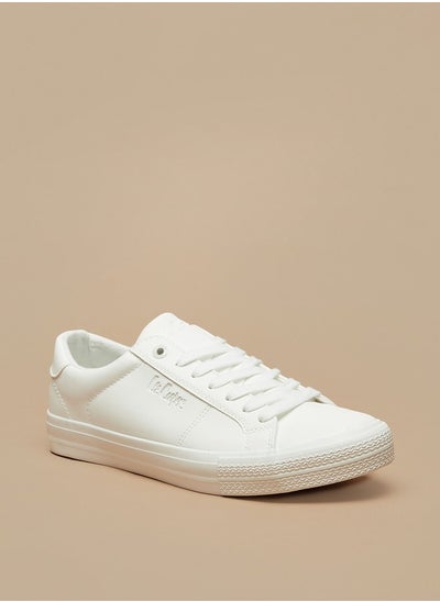 اشتري Men's Monotone Low Ankle Sneakers with Lace-Up Closure في السعودية