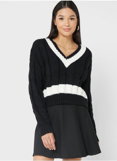 Buy Colorblock Detail Sweater in UAE