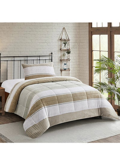 اشتري Pilvi Jennee Printed Flannel 2-Piece Twin Comforter Set 220 x 150 cm في الامارات