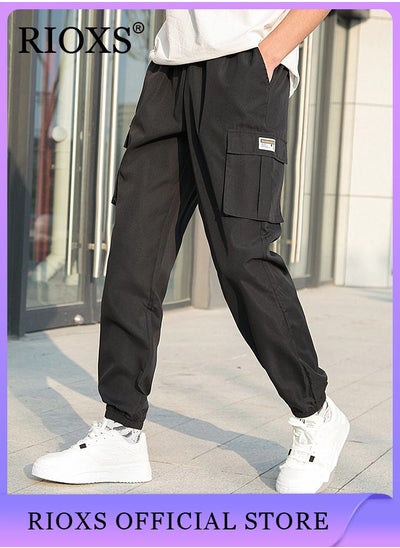 Buy Men's Cargo Regular Fit Pants Fashion Trousers Casual Workout Jogging Drawstring Pants With Multiple Pockets in Saudi Arabia