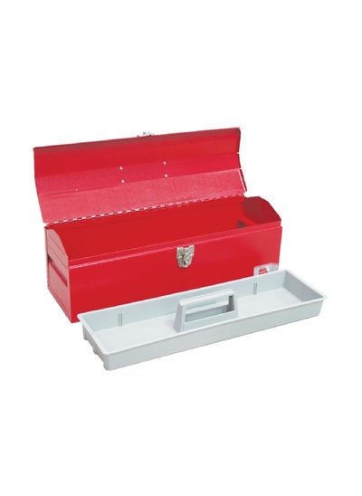 Buy Heavy Duty Corrosion-Resistant Steel Tool Box with Latch Lock Red 16.5 x 48.4 x 15.4 cm TBH101 in Saudi Arabia