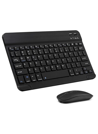 Buy Arabic and English Bluetooth Keyboard and Mouse Combo, Ultra-Slim Portable Compact Wireless Mouse Keyboard Set for IOS Android Windows Tablet Phone iPhone iPad Pro Air Mini in UAE