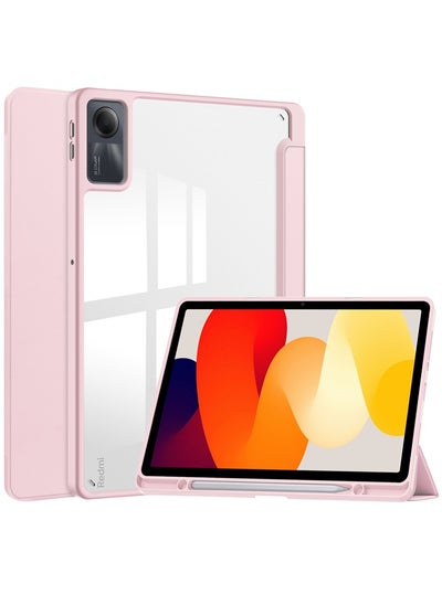 Buy Tablet Case for Xiaomi Redmi Pad SE 11 inch Clear Transparent Hard PC Back Protective Tri-Fold Stand Slim Tablet Cover with Pencil Holder Auto Wake/Sleep in Saudi Arabia