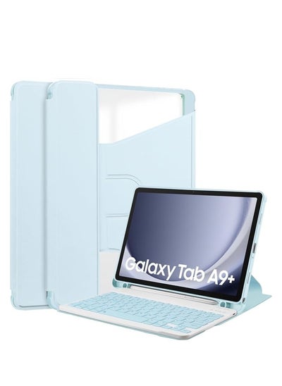 Buy The keyboard case is compatible with the Samsung Galaxy Tab A9 plus 11 slim case with pen slot and detachable wireless Bluetooth keyboard in Saudi Arabia