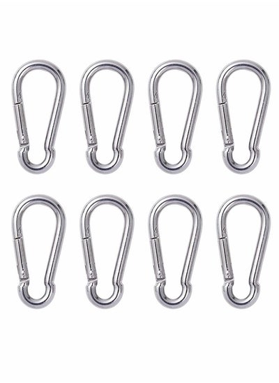 Buy Carabiner Clip Steel Snap Hook - Heavy Duty Quick Link Keychain, Metal Snap Hook for Dog Leash, Outdoor Camping, Swing, Hammock, Hiking, Rope Connected (M6, 60mm, can Hold 300lbs) 8 Pcs in UAE