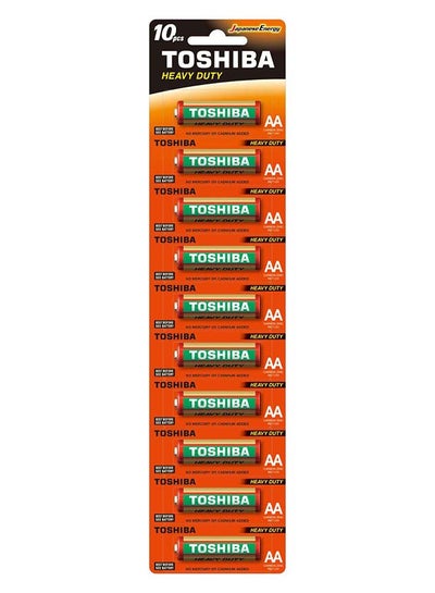 Buy Toshiba Heavy Duty AA 10 Pcs Battery Pack in UAE