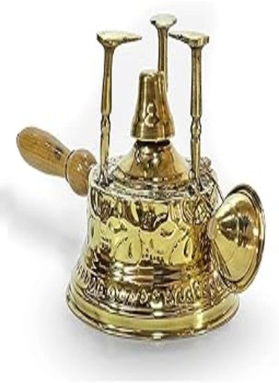 Buy Brass Coffee Maker with Wooden Holder in Egypt