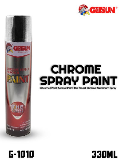 Buy Chrome Spray Paint 330ml Chrome Effect Aerosol Paint The Finest Chrome Aluminum Spray Enamel GETSUN G1010 in Saudi Arabia