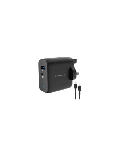 Buy iPhone Charger Dual Port Ultra-Compact Quick GaN Charger 35W With USB-C to Lightning Cable 1.2M Compatible with iPhone 14 Pro Max/14 Pro/14/13Pro Max/13 Pro/12 Mini/11/XS / iPad Pro /mini etc, Black in UAE